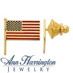 14k Enameled Flag Tie Tac