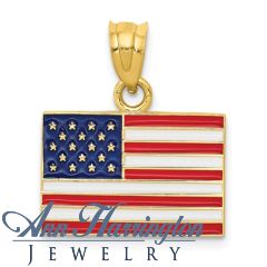 14k Enameled United States Pendant